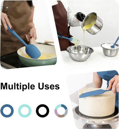 Redfly Silicone Spatula Set, 5 Piece Food Grade Silicone Cooking Utensils Set, Rubber Spatula Heat Resistant Nonstick for Baking, Cooking, Kitchen Utensils Dishwasher Safe Multicolor