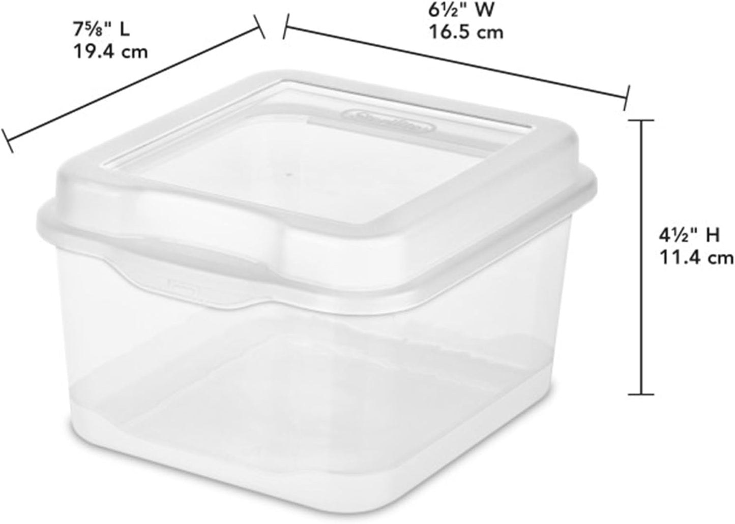 Sterilite 12-Pack FlipTop Stackable Rectangular Storage Bin with Hinging Lid, Clear