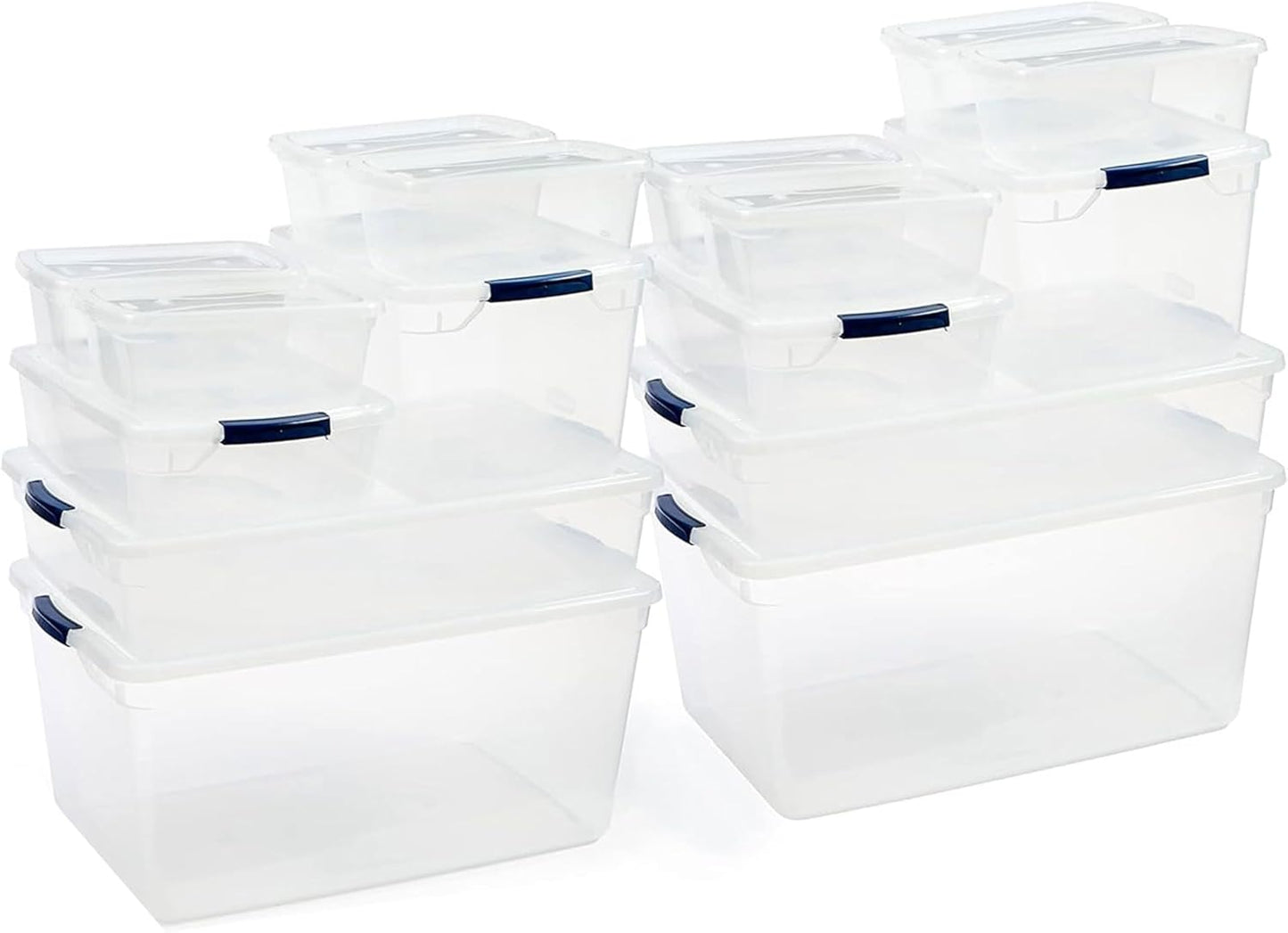 Rubbermaid Cleverstore 17 Qt Clear Storage Bins with Lids, 6-Pack, Stackable, BPA-Free, Made in USA