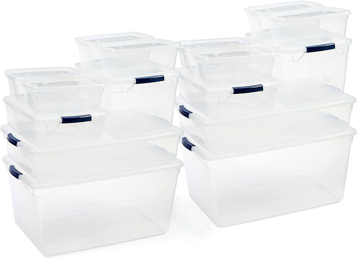 Rubbermaid Cleverstore 17 Qt Clear Storage Bins with Lids, 6-Pack, Stackable, BPA-Free, Made in USA