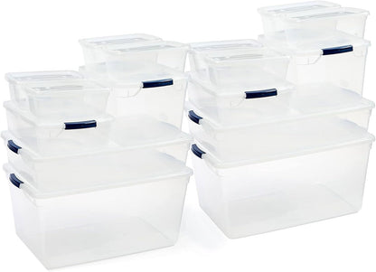 Rubbermaid Cleverstore 17 Qt Clear Storage Bins with Lids, 6-Pack, Stackable, BPA-Free, Made in USA
