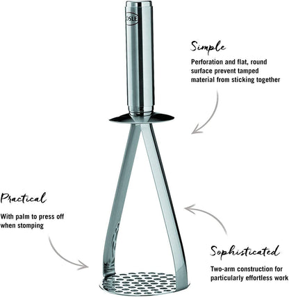 Rosle 12780 Stainless Steel Vegetable & Potato Masher 10 Inch, Silver