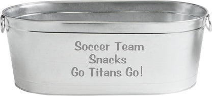 Let's Make Memories Personalized Beverage Tub - Custom Beverage Tub - Customize With Name & initial - Galvanized Drink Tub - 20 ¾"L x 11 ¾"W x 7" H - 5.5 Gallons