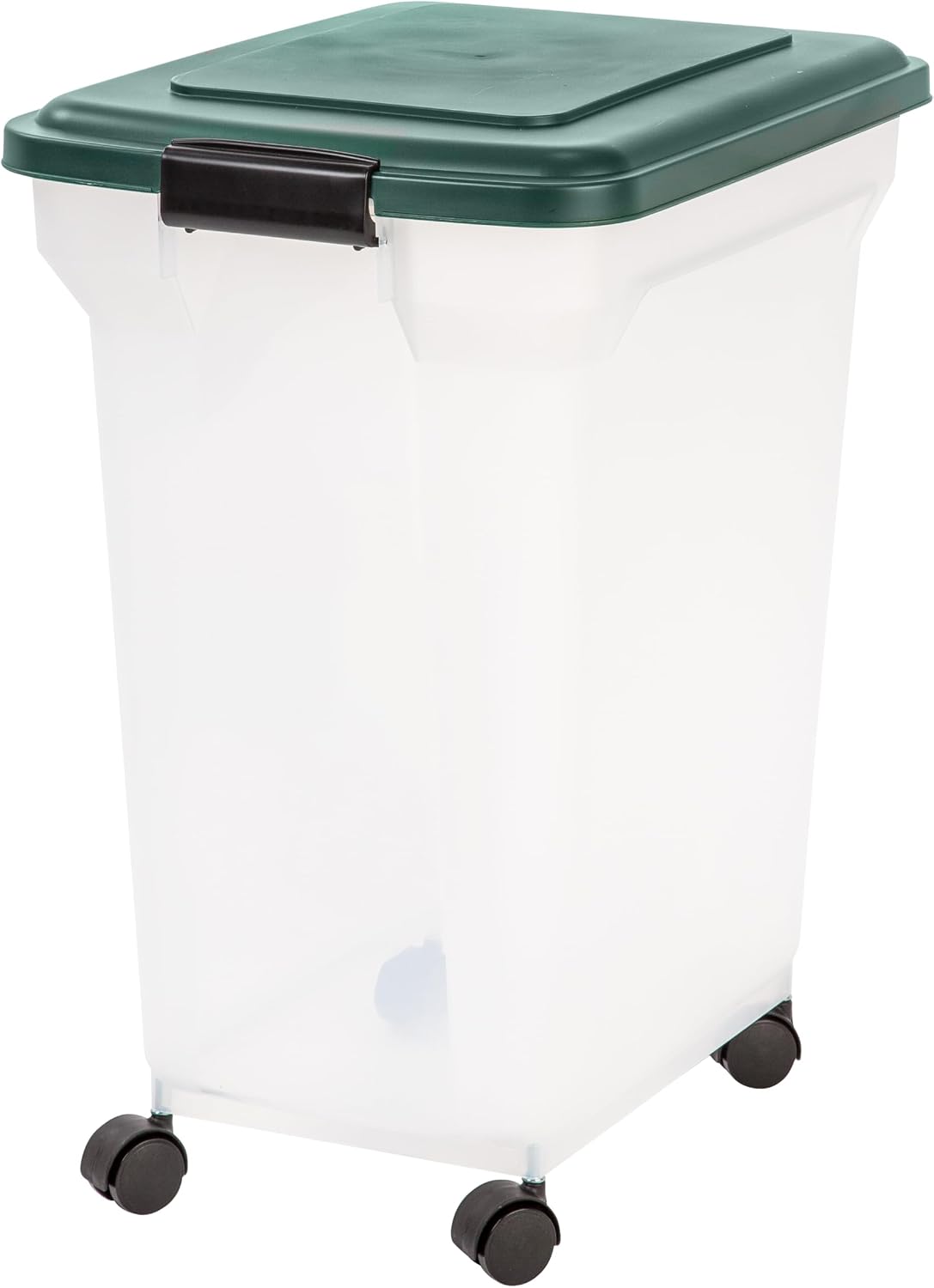 IRIS USA Remington Dog Food Storage Container, 30 lbs, 11 lbs, Airtight, Stackable, Wheels, Food Storage, Treat Box, 2-Cup Scoop
