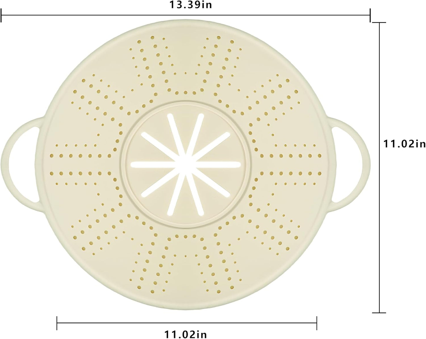 Silicone Splatter Screen for Frying Pans, Oil Splash Guard Cover with Strainer Holes & Heat Resistant Mat, Fits Most Stovetop Pans Non-Fold Lid