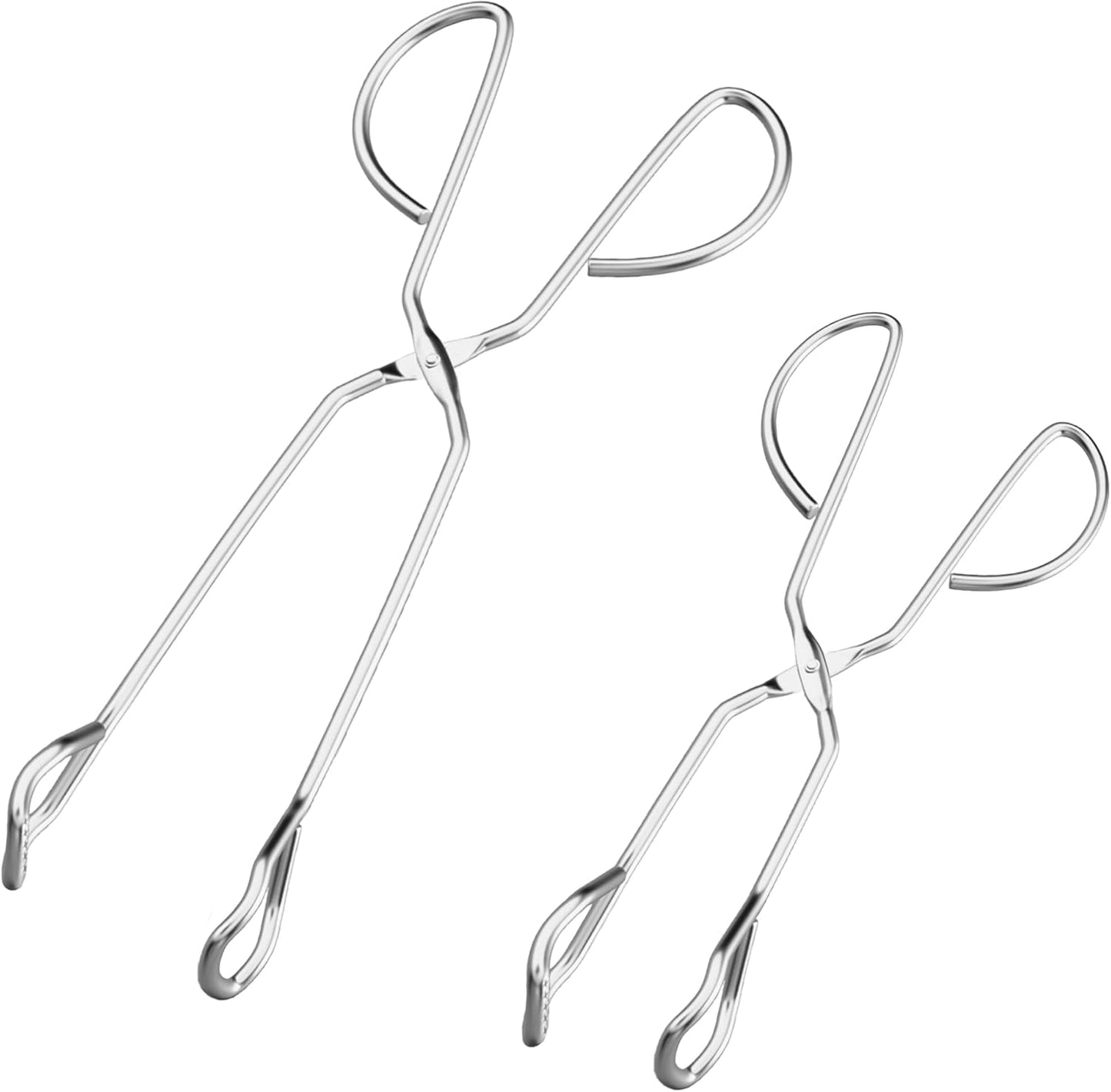 HINMAY Stainless Steel Kitchen Scissor Tongs Set, 2-Piece (10/13 Inch) | Metal Scissor Tongs for Cooking, Grilling, Serving, and Barbecue