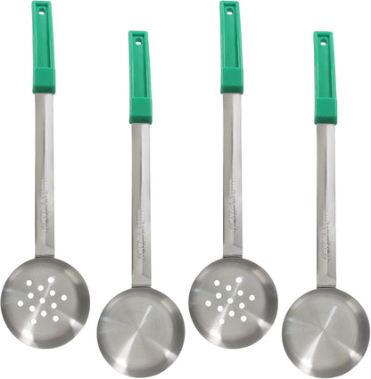 Hordion 4 Pcs Portion Control Serving Spoons Ladle Scoops (Green, 4oz)