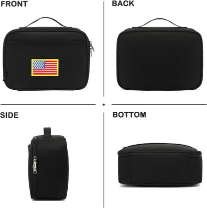 FlowFly Kids Lunch box Insulated Soft Bag Mini Cooler Back to School Thermal Meal Tote Kit for Girls, Boys, Black