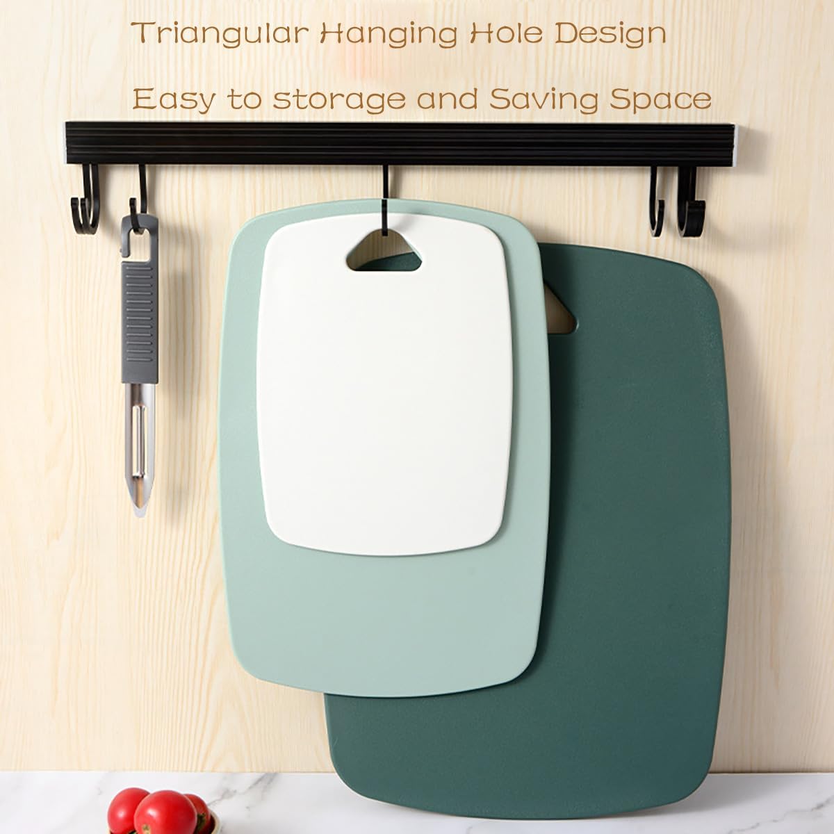 Cutting Board Set for Kitchen,Plastic Large-small Chopping Board Set of 3,Dishwasher Safe,BPA Free