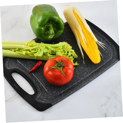 3pcs Anti-skid Plastic Cutting Boards Set, Large Thicker Dual-sided Kitchen Cutting Mats for Meats and Vegetables, Black Non-slip Home Use Chopping Board