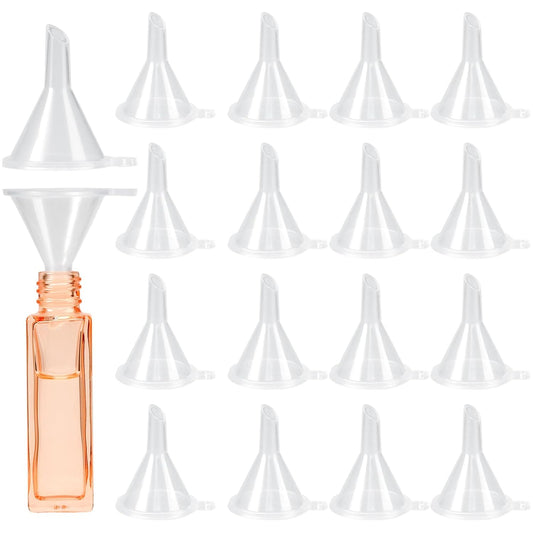 60 Pcs Mini Clear Plastic Funnel, Little Small Funnel Set Kit for Lab Bottles Essential Oils Perfumes Powder Spices Sand Art Capsule Kitchen