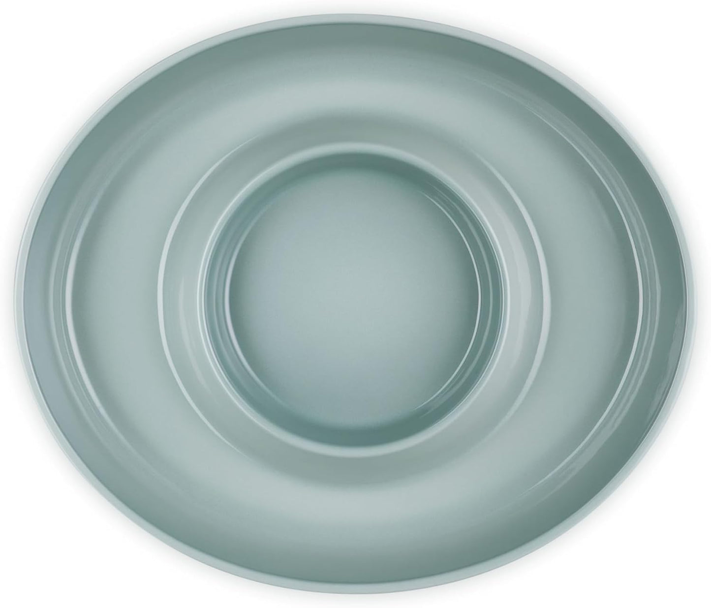 Le Creuset Stoneware Signature Oval Chip and Dip Platter, 13", White