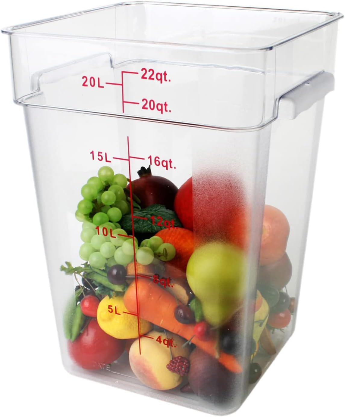 Tiger Chef 18 Quart Commercial Grade Clear Food Storage Square Polycarbonate Containers With Blue Lids 4 Pack