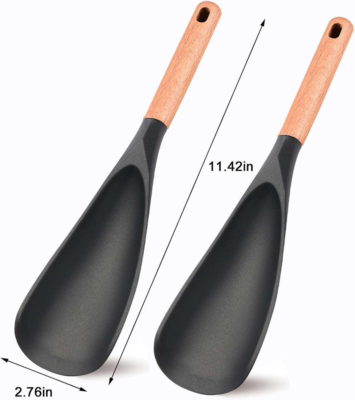 2-Pack Silicone Cooking Spoon & Spatula for Nonstick Cookware, BPA-Free
