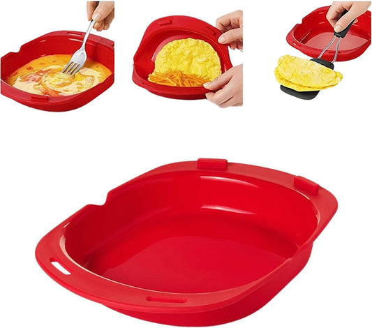 Silicone Omelet Maker, Silicone Microwave Omelet Maker, Microwave Omelette Maker Silicon𝐞,Nonstick Cooking Tray for Breakfast, Easy Egg Poacher Kitchen Gadget with Compact Storage Design (1)