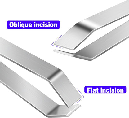 2 Pieces Fish Bone Tweezers,Salmon Bone Tweezers,Stainless Steel Fish Deboner Tool,Flat and Slant,Hair Removal Clip for Kitchen Cooking Food and Design Styling