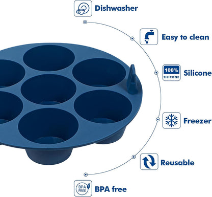 Webake Silicone Air Fryer Muffin Pan for Baking Egg Bites Silicone Mold, Nonstick 1.8 Inch Mini Muffin Tin BPA Free Set of 2
