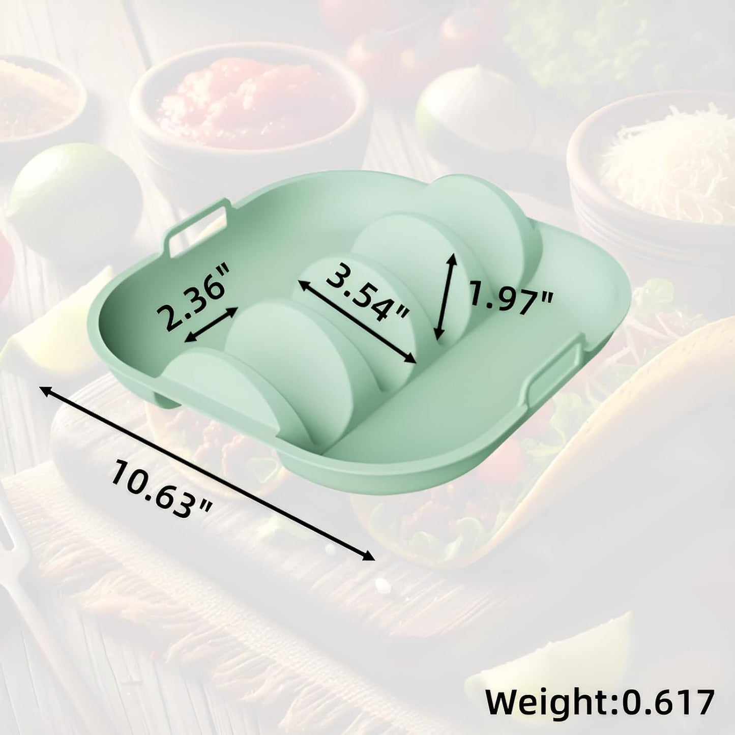 Silicone Taco Holder Plates Set of 2, Reusable Taco Plates Holder with Handle for Party, Taco Stand Taco Tray for Taco Bar Serving Set, Oven Safe for Baking, Dishwasher and Microwave Safety