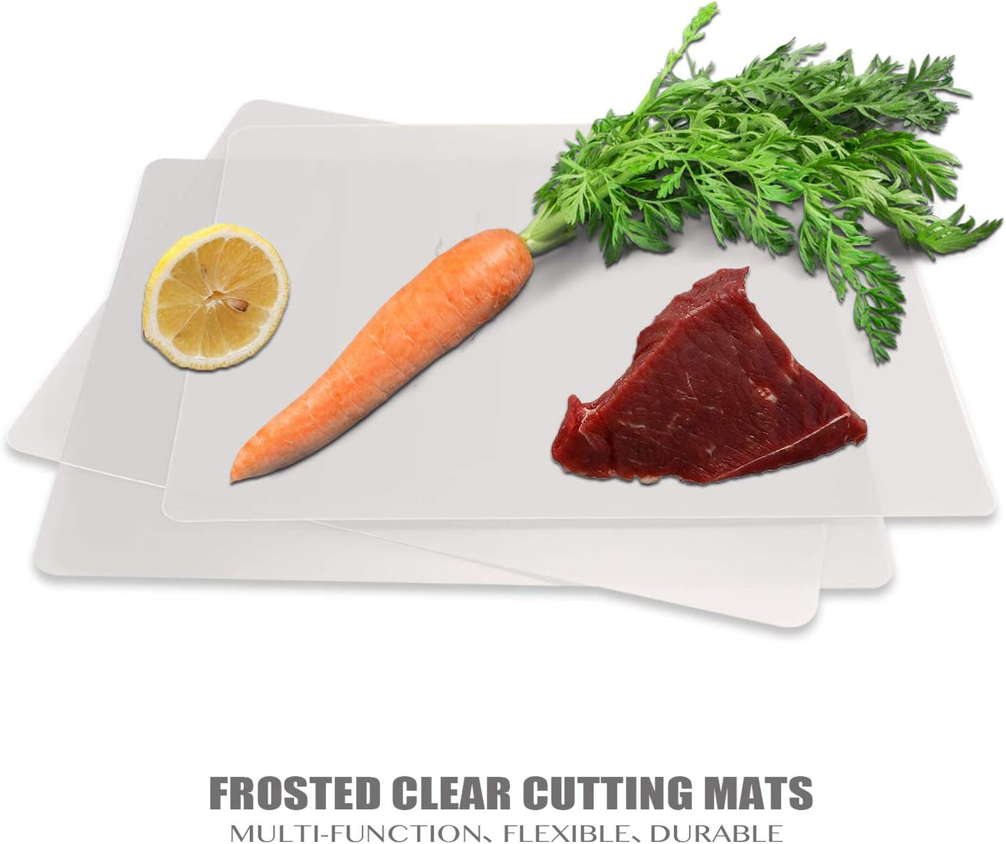 Fotouzy Flexible Plastic Cutting Boards for Kitchen, 4 Translucent Colors Cutting Mats 15 x 12 In, BPA-Free, Non-Porous, Dishwasher Safe, Set of 4