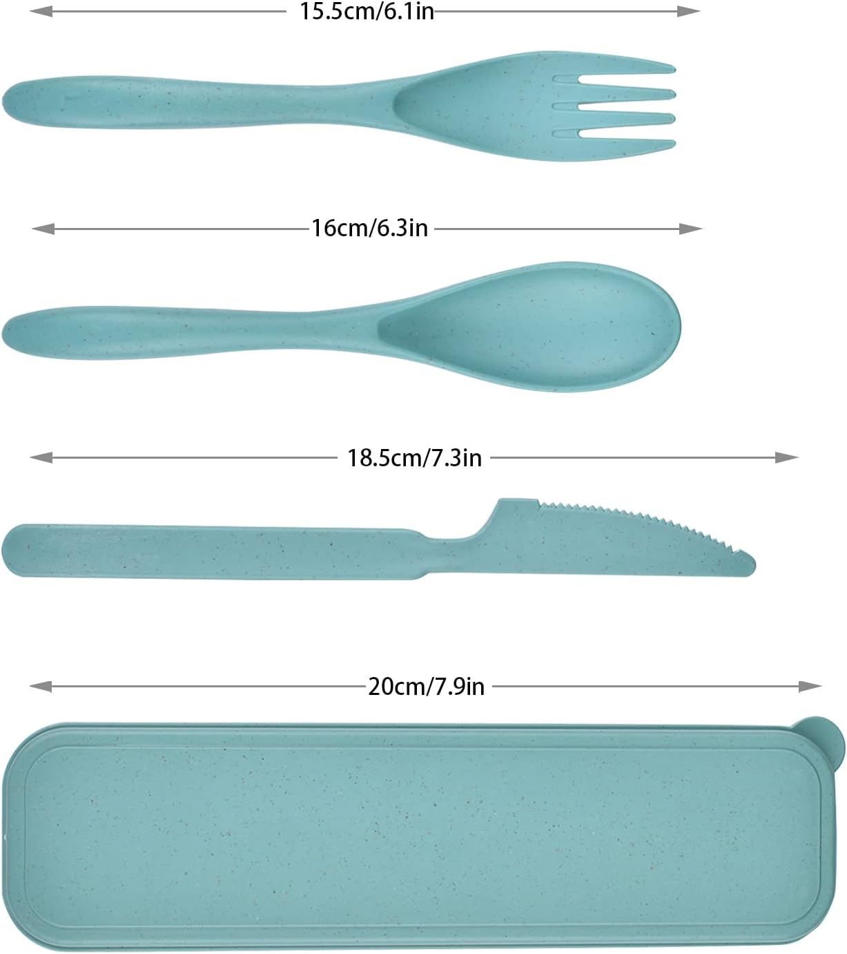 2 Sets Reusable Utensil Set with Case, Portable Plastic Spoons Fork Knife Camping Utensils for Lunch Box Accessories for Kids Adults Travel Picnic Camping Daily Use(Blue, Black)