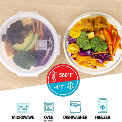 Igluu Meal Prep Glass Containers with Air Vent Lids (5 Pack+Extra Lid) – Airtight & BPA-Free – Oven, Microwave, Freezer and Dishwasher Safe – 28oz – Durable Borosilicate Glass