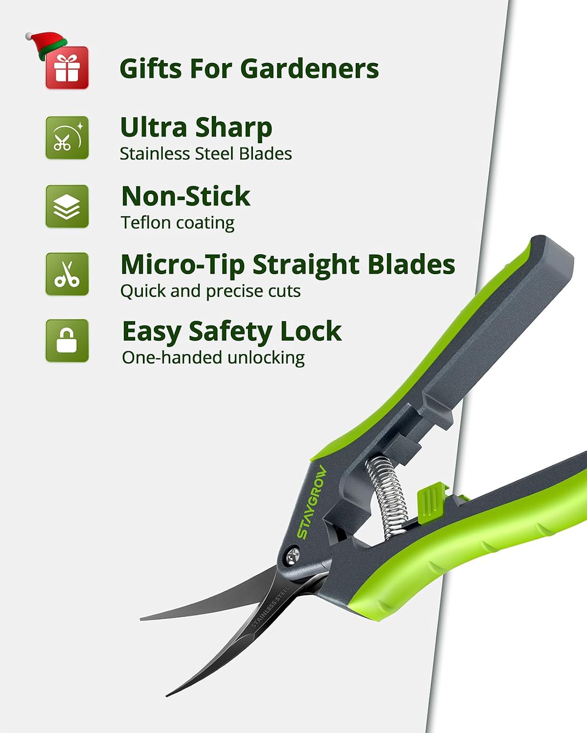 2pcs 6.5" Pruning Shears for Gardening Ultra Sharp Garden Scissors
