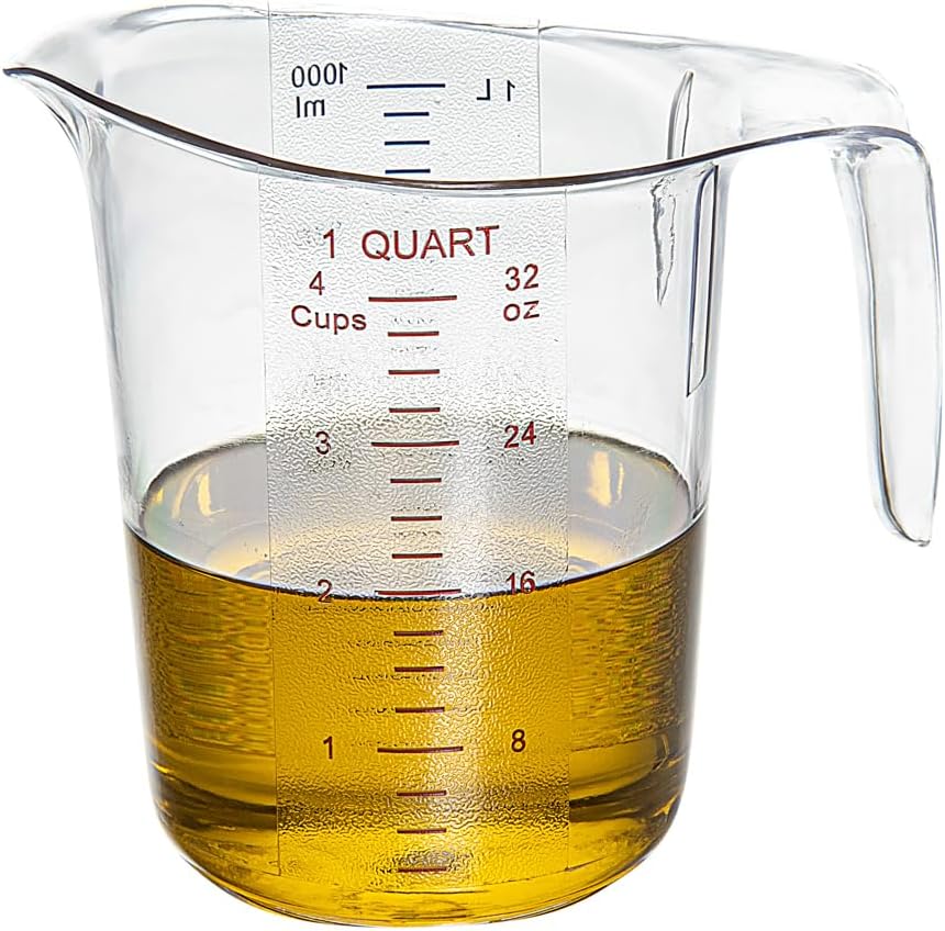 Restaurantware Clear Plastic Pt (Cups) Measuring Cup, 5.3 x 3.8 x 5 In