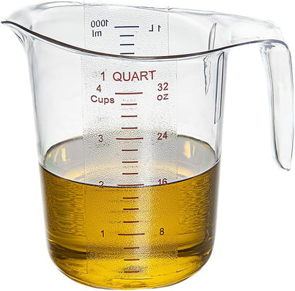 Restaurantware Clear Plastic Pt (Cups) Measuring Cup, 5.3 x 3.8 x 5 In