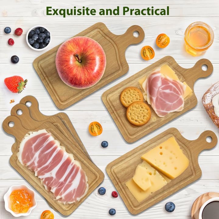 AZEAM 12 Sets Baby Bridal Shower Prizes for Game Winners, Bamboo Mini Cheese Board Set with Knife Fork and Present Box, Small Charcuterie Board Bulk for Party Wedding Guests Present
