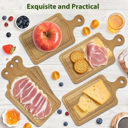 AZEAM 12 Sets Baby Bridal Shower Prizes for Game Winners, Bamboo Mini Cheese Board Set with Knife Fork and Present Box, Small Charcuterie Board Bulk for Party Wedding Guests Present