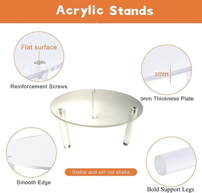 2Pcs Drink Dispenser Stand Only,Clear Acrylic Stands,Fit Max 7.87 Inch Diameter of Glass Drink Dispenser Stand,Water Dispenser Stand for Parties and Events,Cake Stand,Beverage Dispenser Stand