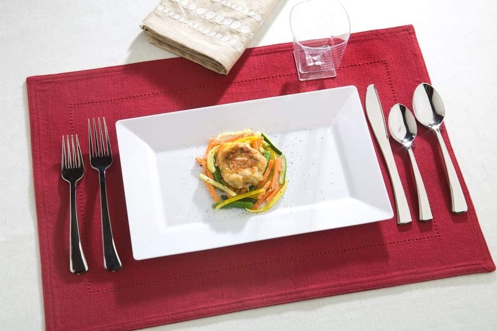 Zappy 10 13" x 8.5" Rectangle Serving Trays with Lids - Plastic Containers with Lids - White Rectangular Trays
