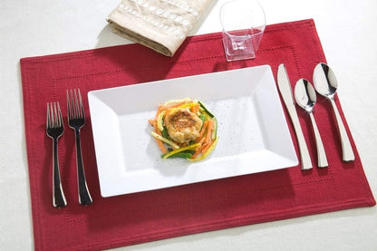 Zappy 10 13" x 8.5" Rectangle Serving Trays with Lids - Plastic Containers with Lids - White Rectangular Trays