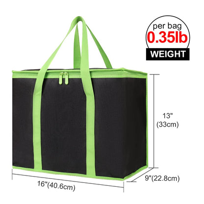 Bodaon Insulated Food Delivery Bag, XXXL Pizza Delivery Bags for Hot and Cold Food, Commercial, Large Capacity Reusable Warming Bag, Catering Cooler Bag for Rideshare, Warmers for Parties (Black, 1Pk)