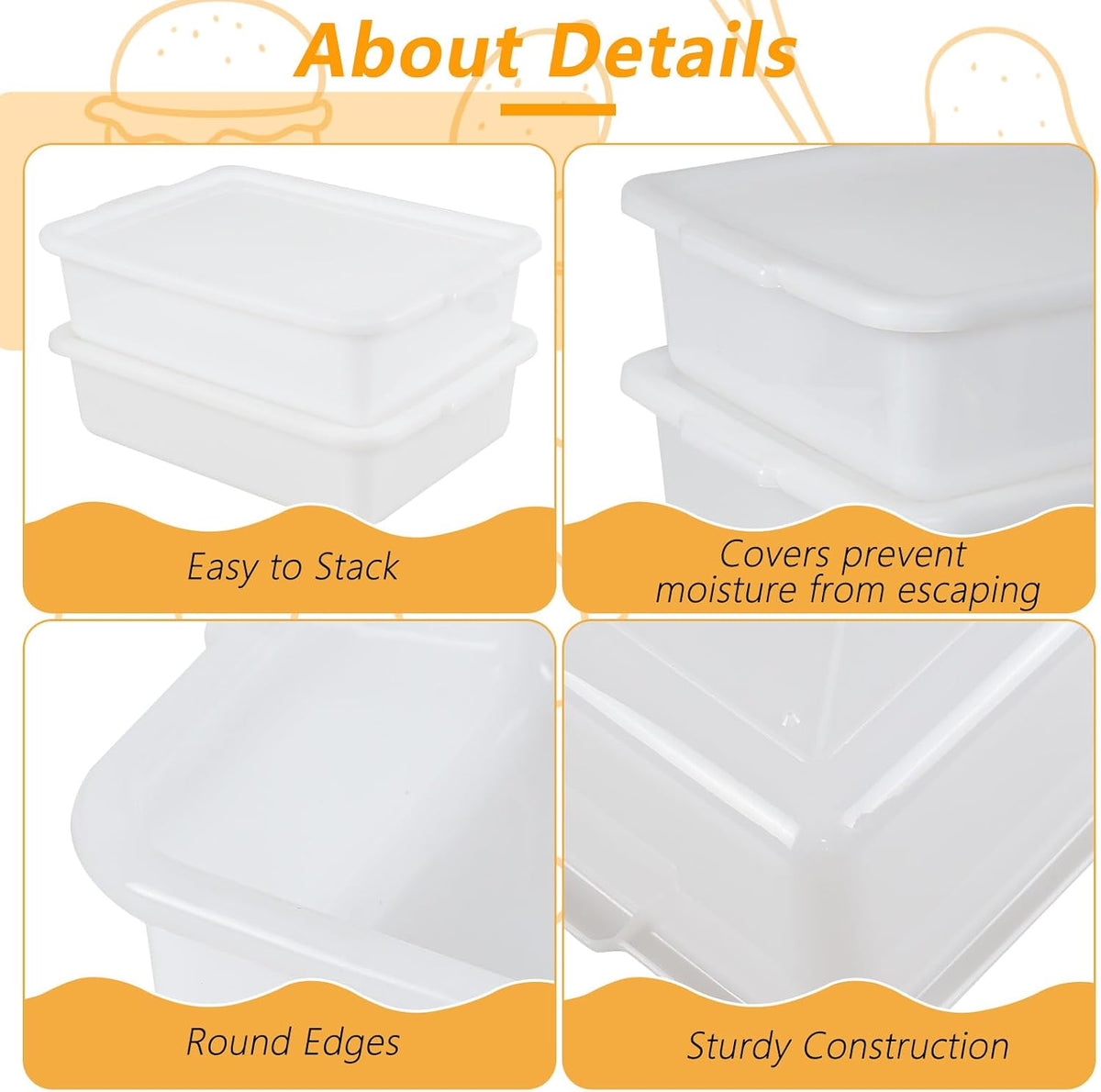 Pack of 3 Pizza Dough Proofing Box, Sourdough Proofing Containers