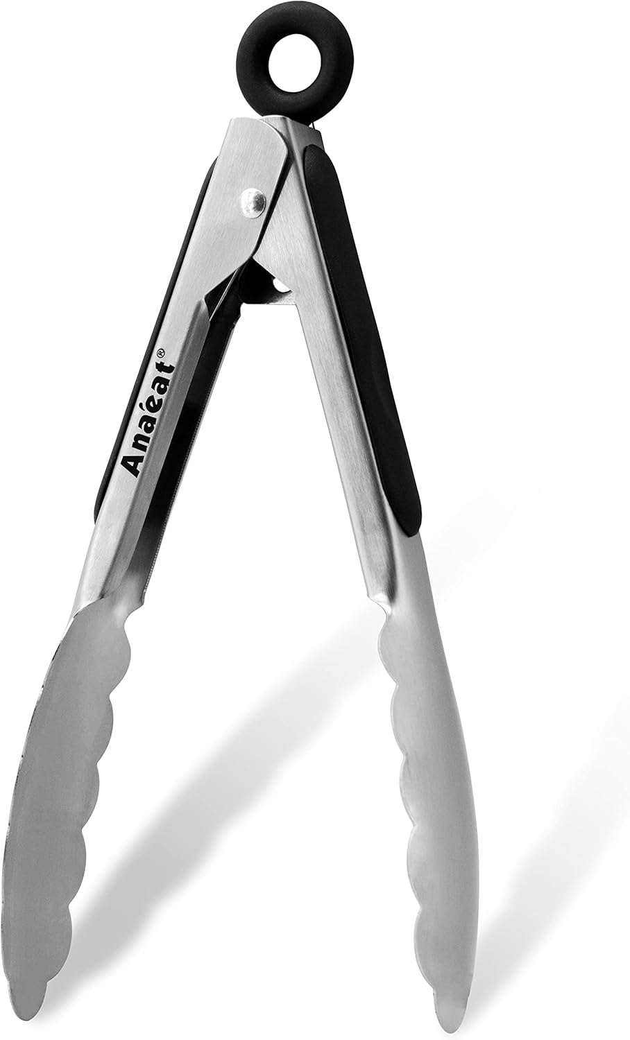Anaeat Premium Kitchen Locking Tong Set of 3 - Heavy Duty Stainless Steel Food Tongs with Long Handle & Non-Slip Silicone Grip for Cooking, Baking, Grilling - Heat Resistant up to 480°F