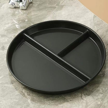 LRUUIDDE (5 Pack) Portion Control Plate for Balanced Eating, 9" Unbreakable Divided Plates,3 Compartment Plates, Reusable Plastic Plates, BPA Free for Adults