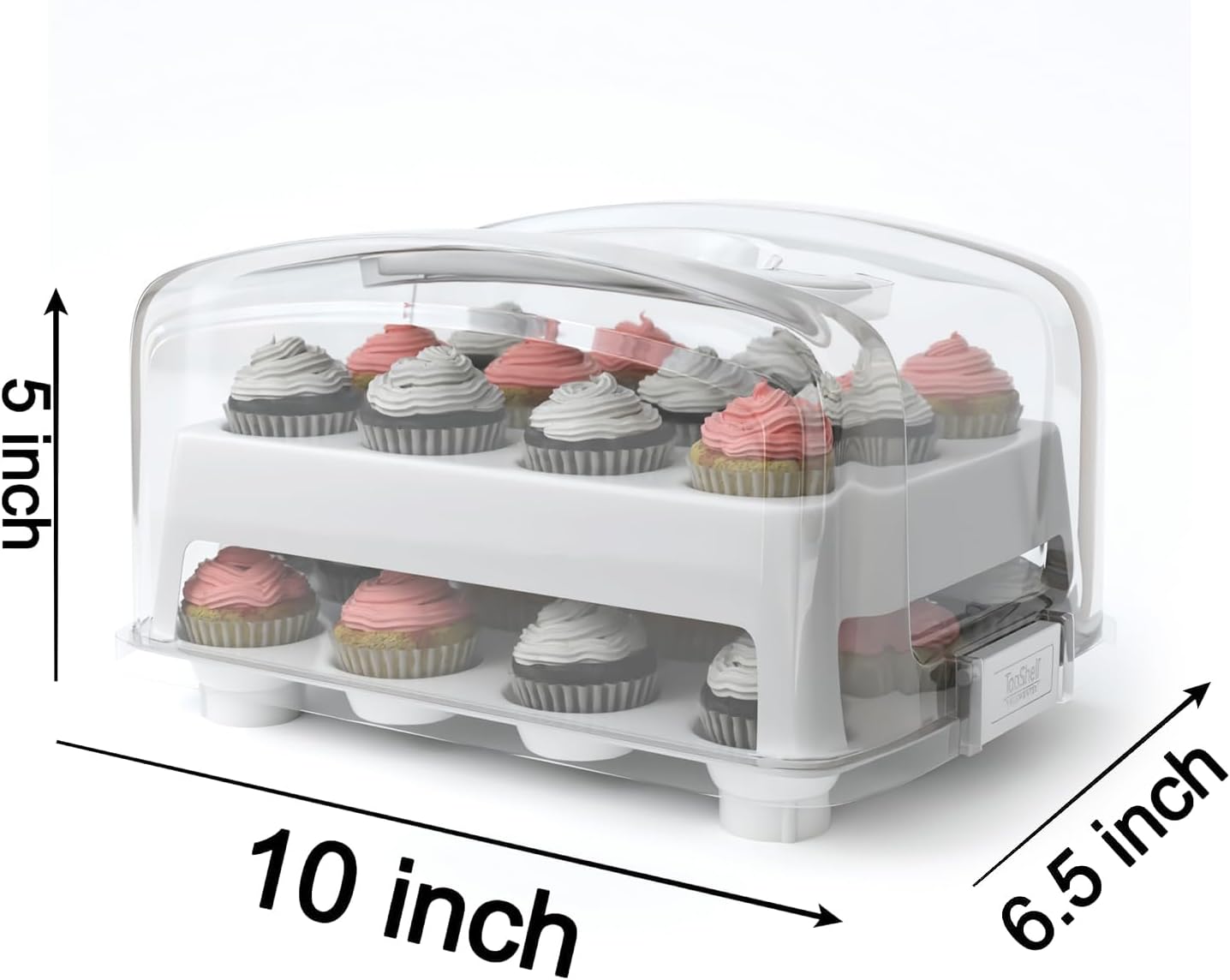 Top Shelf Elements MINI Cupcake Box. NOT For Standard Size Cupcakes. Fashionable Green Carrier Holds 24 MINI-Size Cupcakes, Cupcake Traveler,
