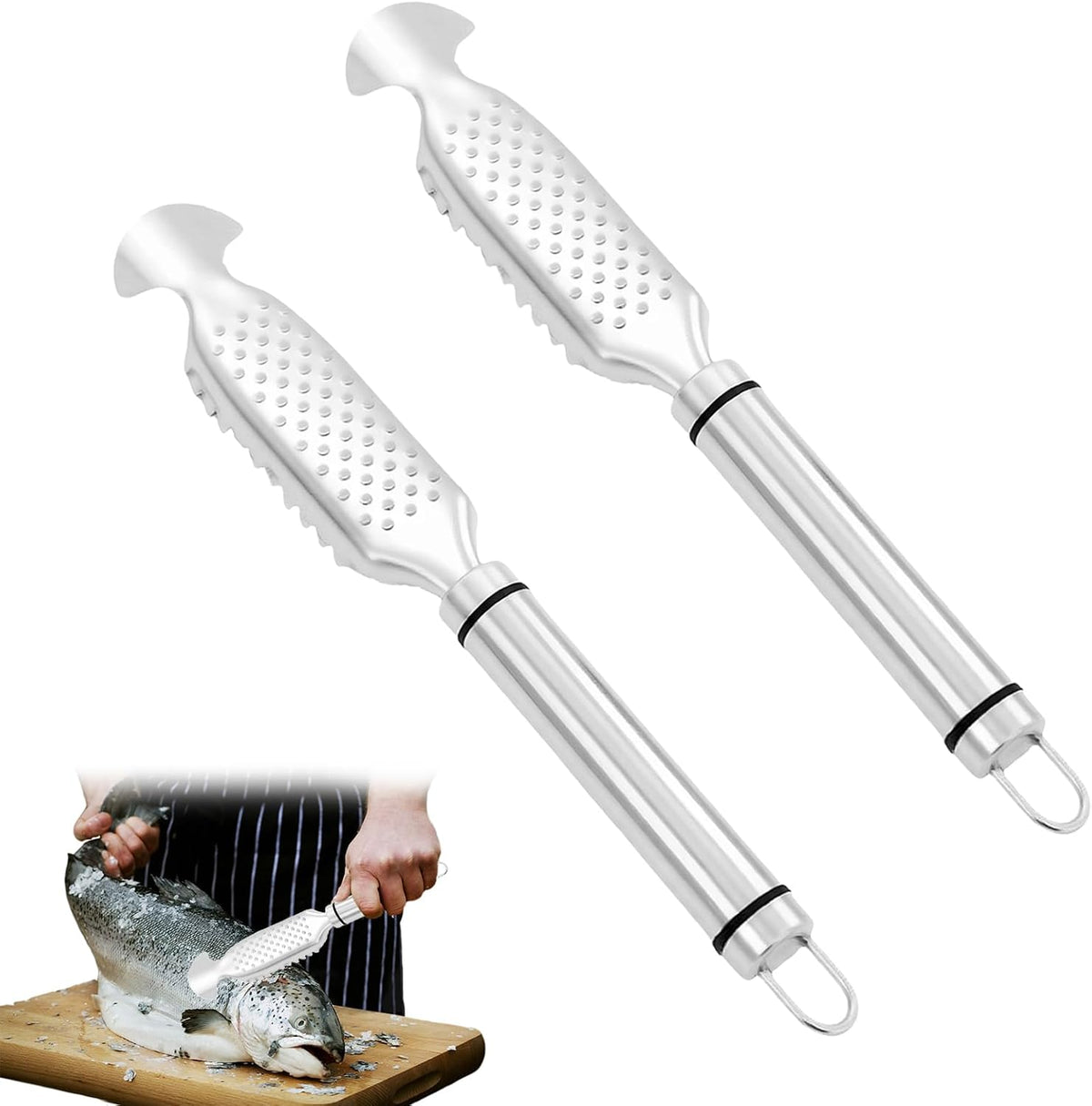 Fish Scaler Remover, Fish Scale Cleaning Kit, Portable Stainless Steel Fish Descaler Tool, Easy Clean, Applicable To Restaurants, Kitchens And Markets