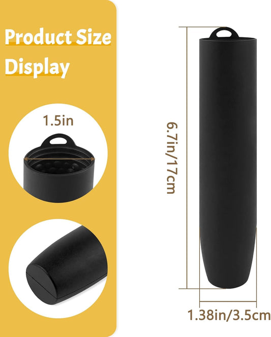 2 Pack Upgraded Closed-Bottom Silicone Garlic Roller, Mess-Free Garlic Peelers for Home Cooking, Keep Counter Clean, Black and Green