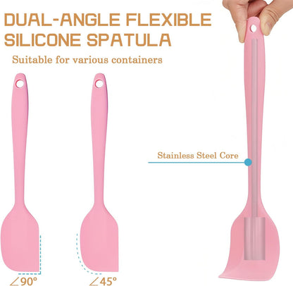 Silicone Spatula Heat Resistant 8.5 inch Small Rubber Spatulas Cooking Utensil Set Non-Stick Flexible Rubber Cooking Gadget For Cake/Cream/Pastry/Butter/Batter Mixing/Cooking-(5 Pieces)