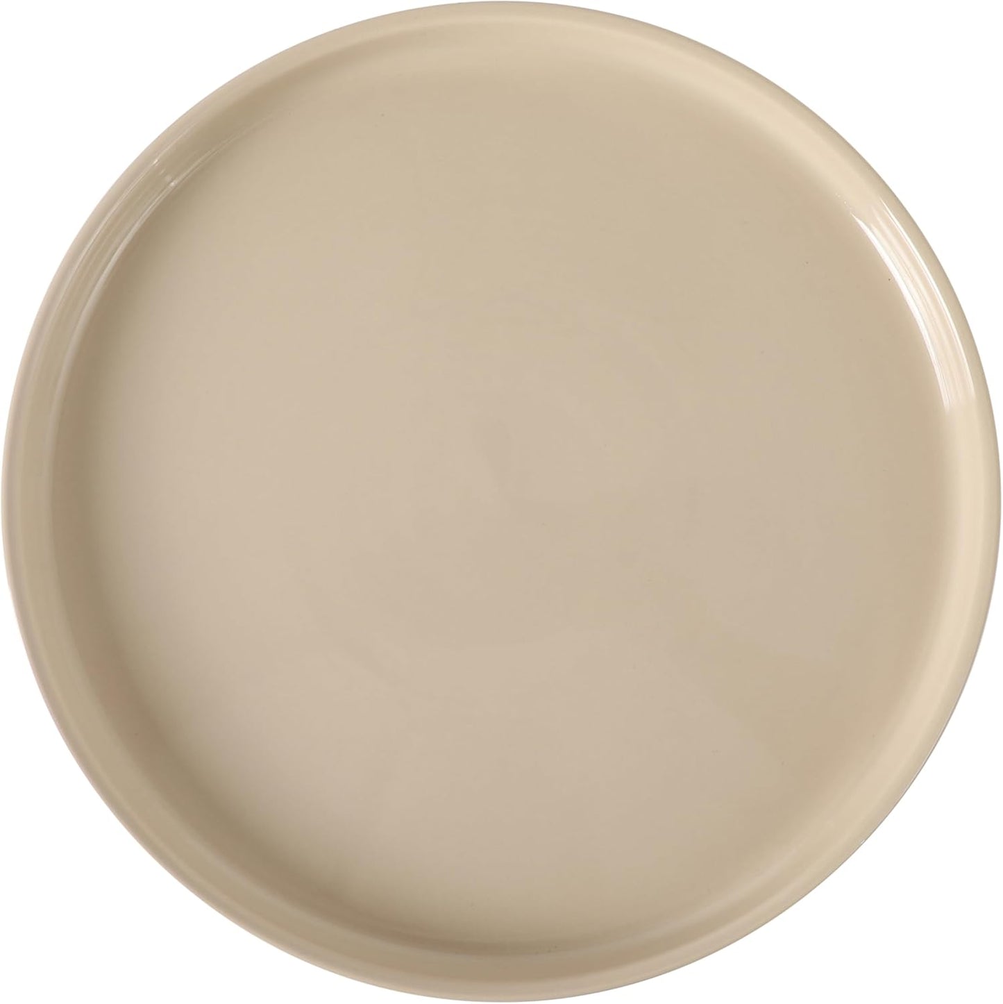 Gibson Elite 3-Section Stoneware Serving Tray with Acacia Lid – Taupe Rectangular Chip & Dip, Condiment, Snack and Appetizer Server for Parties & Entertaining