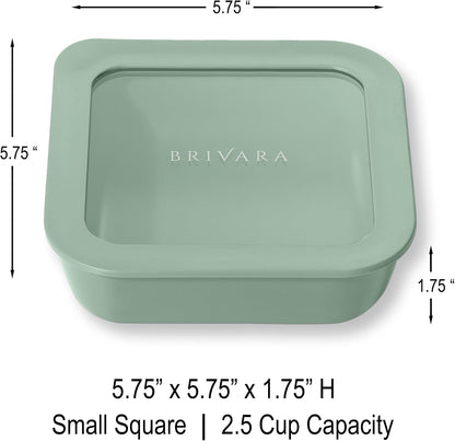 Ceramic Coated Glass Food Storage Container | No PTFE, PFOA, PFAS, and BPA | Reusable Non Toxic Meal Prep Container with Glass Lid | Easy To Store | 3 Cup Rectangle [Onyx]