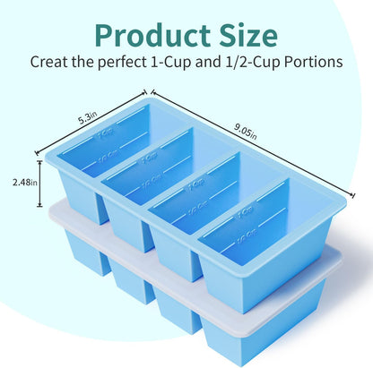 Silicone Freezer Tray for Sauce Cube: GGOW Silicone Freezing Tray for Broth Soup Storage - Freeze 250mL 125mL Souped Portion