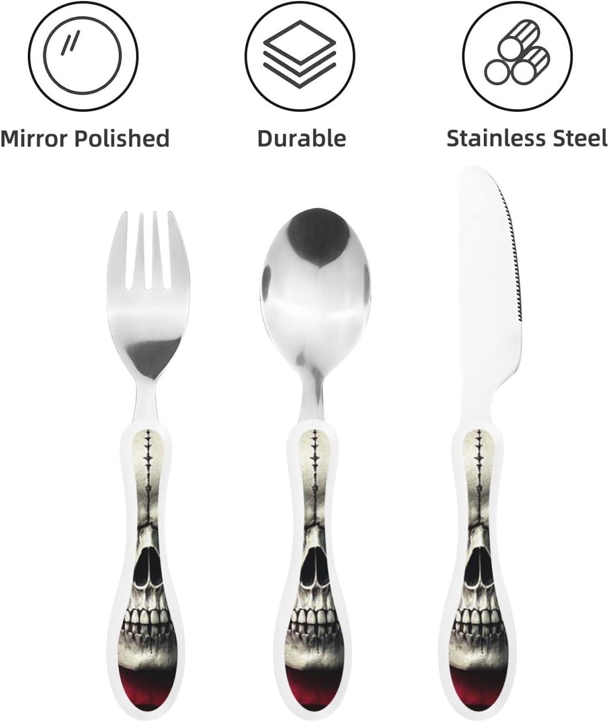 3-Piece Kids Silverware Set With Storage Case, Stainless Steel Reusable Children Safe Knife Spoon Fork Set Dreamy Jellyfish Print Children Flatware Set For Kids Lunch Box