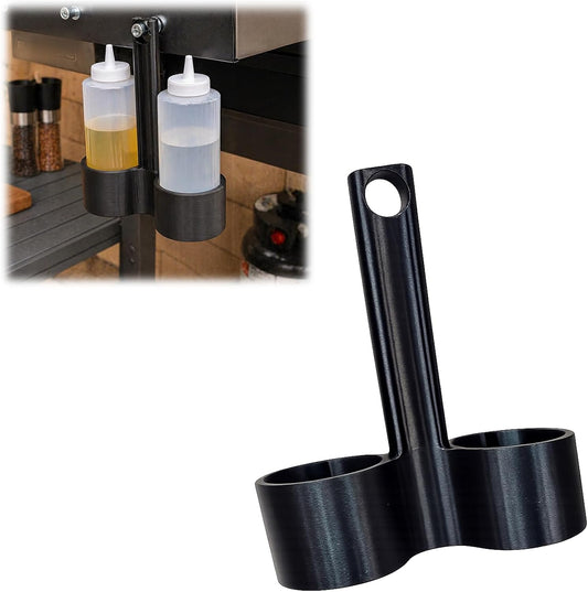 Compatible with Blackstone Oil and Water Caddy – Griddle Bottle Holder for 60mm Squeeze Bottles, Hanging Storage Rack with Drain Holes, Space-Saving Grill Organizer