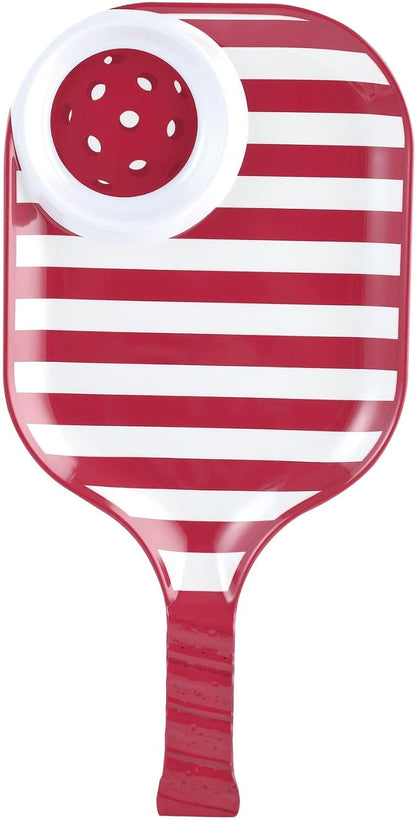 UPware Watermelon Melamine Chip and Dip Snack Tray, Summer Fruit Pickleball Paddle Shape Platter for Chips, Salsa, Fruits, and Appetizers, 15.75 x 8 Inch