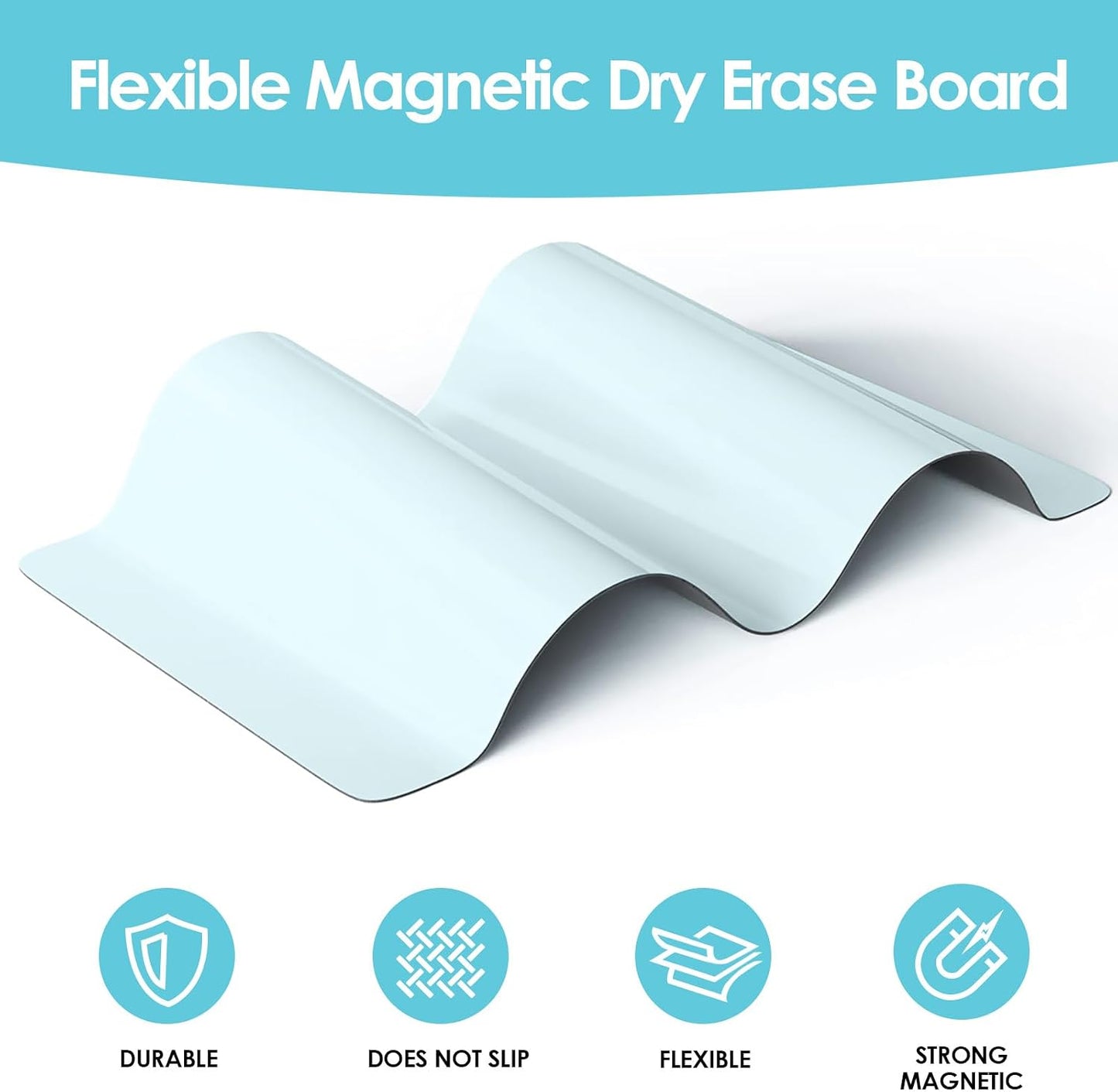 MaxGear Small Magnetic Dry Erase Board Sheet for Refrigerator, Fridge Whiteboard for Kitchen, 12"x8" White Board Organizer and Planner with Stain Resistant Technology, Include 1 Eraser, 3 Markers