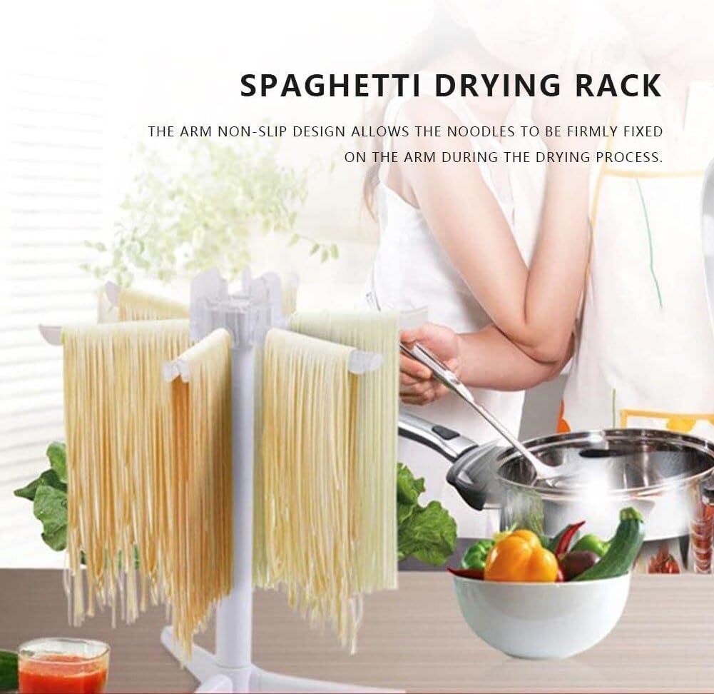 Pasta Drying Rack, ABS Plastic Noodles Dryer Rack Stand Holder Homemade Fresh Spaghetti Fettuccine Hanging Stander Home Kitchen Noodles Dryer Tool for Home Kitchen Use, Quick Set-Up, 10.6 x 9.25in