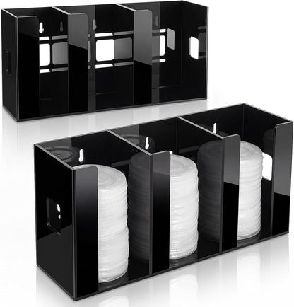 Hicarer 3 Compartments Stainless Steel Cup and Lid Holder, Silver